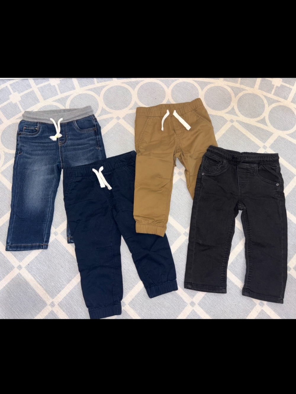 Target Cat & Jack Pants size 18M - Set of 4 - Denim, Navy, Tan, Black Denim